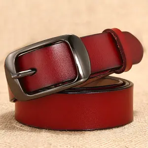 Women’s High Quality Buckle Genuine Cowhide Leather Adjustable Belt, Classic Metal Buckle Closure, Stylish Versatile Belt for Daily Wear, Leather Adjustable Belts outdoorfun