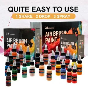24 Color Spray Paint Gun Set, Artist Beginner Student DIY Projects, 20ML Liquid Bottle, Ideal for Painting & Crafting