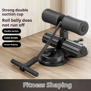 Ab Training Auxiliary Device with Resistance Band, Abdominal Core Training Sit Up Bar Foot Holder & Dual Suction Cups, Home Gym Exercise Fitness Equipment