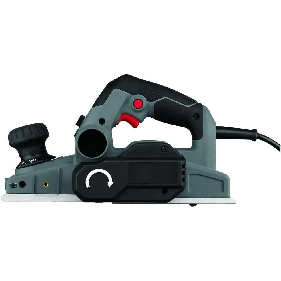 6-Amp Electric Hand Planer, 5/64-Inch Cutting Depth, Powerful Corded Handheld Planer for Woodworking, Precision Planing & Chamfering Tool with Dual-Side Dust Extraction
