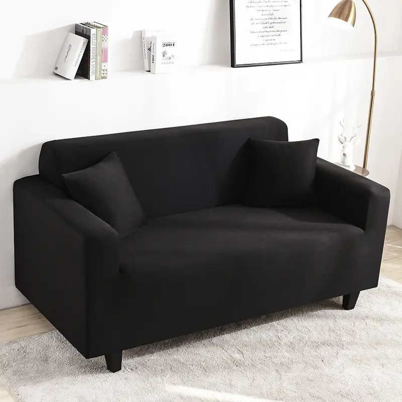 Solid Soft Stretch Couch Slipcover, Dustproof Flexible Sofa Protector, Comfortable Elastic Sofa Cover for Living Room Bedroom Office Home Decoration