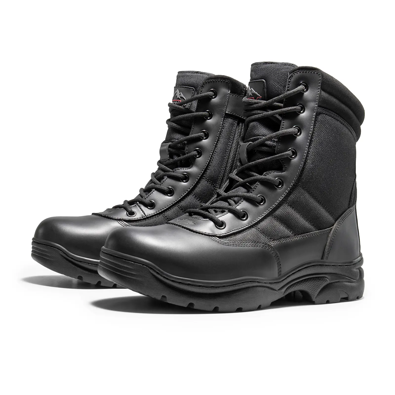 NORTIV8 TROOPER-STEEL Men's Steel Toe Safety Ankle Work Boots - Zip-Up, Breathable Fabric, Cushioned PU Insole, Textured Rubber Outsole, Anti-Impact, Reliable Grip, Working Shoes for Welding, Indoor & Outdoor Tasks, Construction, Work & Safety Footwear