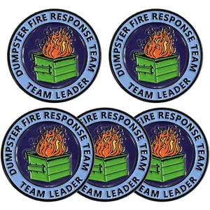 1Pcs/5Pcs Dumpster Fire Response Team Enamel Pins for Office Hilarious Badge Gifts for Coworkers Team Leader