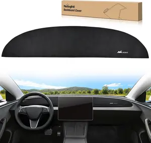 Nilight Dash Cover for Tesla Model 3/Y, Custom Fit Suede Interior Shield Decorative Non‑Slip Mat Dashboard Sunshade Glare Protector Accessorie Car Accessory, Suede Material