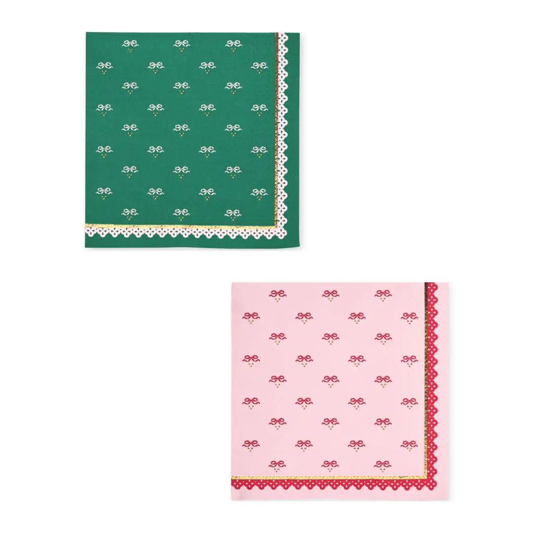 Coquette Christmas Large Bows Party Napkins