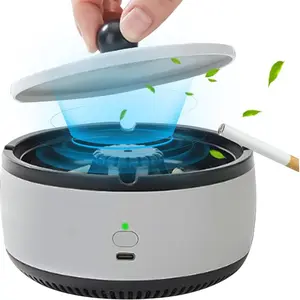 Smoke-Free Ashtray with Lid, 2-In-1 Air Purifier and Ash Tray, Indoor Use, Negative Ion Smoke Filter for Clean Indoor Environment for Home, Car, Office