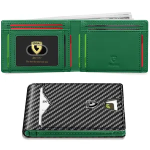 GSOIAX Men's Slim Carbon Fiber Wallet 11 Card Slots with RFID Blocking