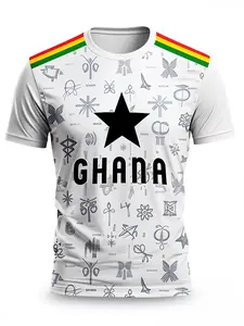 Ghana National Team Jersey, Star Pattern, Cultural Symbols, Authentic Fan Gear, Comfortable Casual Wear, All Seasons, Soccer Tee