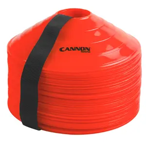 Cannon Sports Cones for Agility Training and Drills – 40 Pack Heavy Duty Training Cones with Carry Strap – Perfect for Football, Basketball, Hockey, Soccer & Running Drills