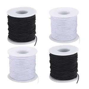 4 Rolls 1 mm Stretchy String for Bracelets, Sturdy Elastic String Elastic Cord for Jewelry Making, Necklaces, Beading (2 Black+ 2 White) - Home Improvement.