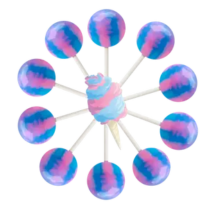 10ct. Cotton Candy Lollipop Bag