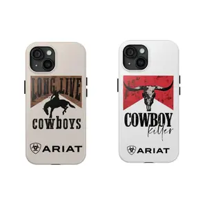 Vinatage Ariat Theme Tough Case, Cowboy Theme iPhone Case, Dual Layer Protection