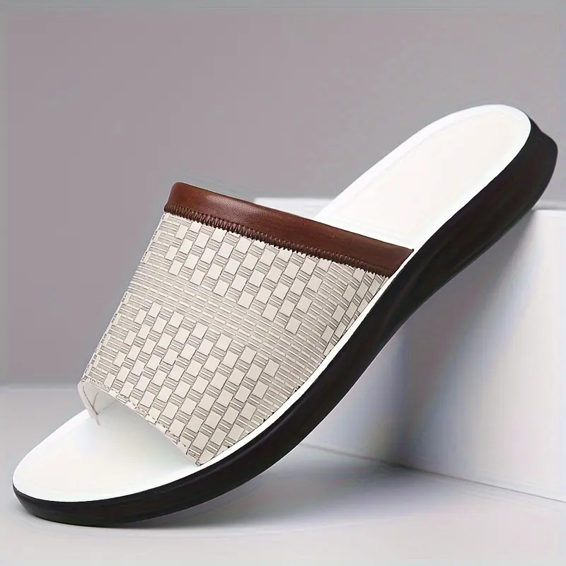 Men's Sleek Thin Design Slippers, Non-slip Comfortable Sandals for Indoor and Outdoor Use