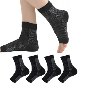 2 Pairs Plantar Fasciitis Relief Compression Socks for Women & Men Arch Support Anti-Fatigue Open Toe Socks for Yoga Gym Cycling Running