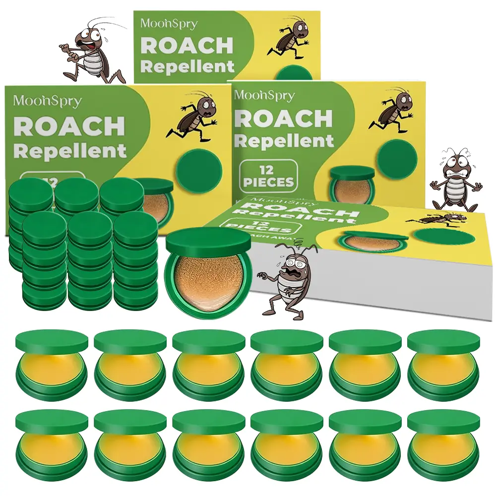 MoonSpry Roach Repellent & Exterminator Kit - Household Items, Powerful Cockroach Gel Bait, Rodent Repellent Pouches, Microfiber Floor Mop for Indoor (Kitchen, Dormitory) & Outdoor Multi-Surface Use