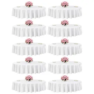 VEVOR Black Round Tablecloths 6 Pack, 120 Inches in Diameter, Stain - Wrinkle - Resistant, Machine Washable Table Clothes, Polyester Fabric Table Covers for Wedding, Party, Banquet, Formal EventsVEVOR Super Brand Day