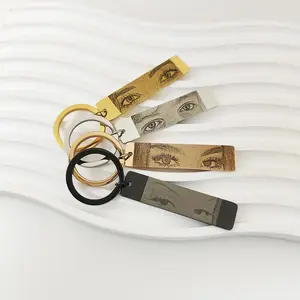 Custom Engraved Eye Keychain – Personalized Stainless Steel Photo Gift for Mom, Partner, or Loved One