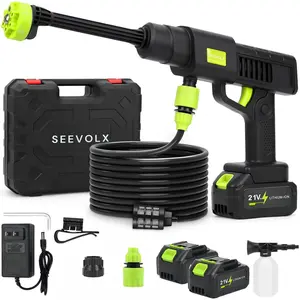 SEEVOLX 21V Cordless Pressure Washer, 10-Level Touchscreen Adjustable Power - Portable Rechargeable Power Cleaner with Full Accessories for Car, Patio, Garden, Driveway & Outdoor Use