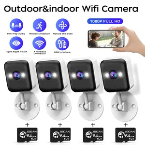 【1080P FHD Waterproof Indoor And Outdoor MINI WiFi Security Monitoring】Color Night Vision + Two-Way Intercom + Smart Alarm, Can Monitor Even If The Network Is Disconnected, Easy To Install, One-Year Warranty