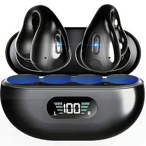 Open Earbuds 5.3 Headphones, HD Stereo, Noise Cancelling, Touch Control, Microphone, LED Power Indicator, Rechargeable, Suitable for Sports, Cycling, Gym, Driving