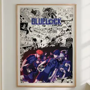 Blue Lock Football Manga Panel Poster Print, Dynamic Sports Anime Wall Art, Japanese Minimalist Decor, Anime Room Decor, Anime Gift, Otaku Wall Art (Unframed, Print Only)