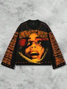 Men's Street Style Jesus Print T-Shirt, Casual Spring & Summer Wear, Retro 2000s Fashion, Autumn Collection