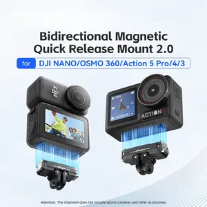DJI Nano Osmo 360 Action 5 Pro 4 3 Dual Magnetic Quick Release 2.0, Versatile Durable Camera Accessory for Dji Devices, Enhanced Compatibility