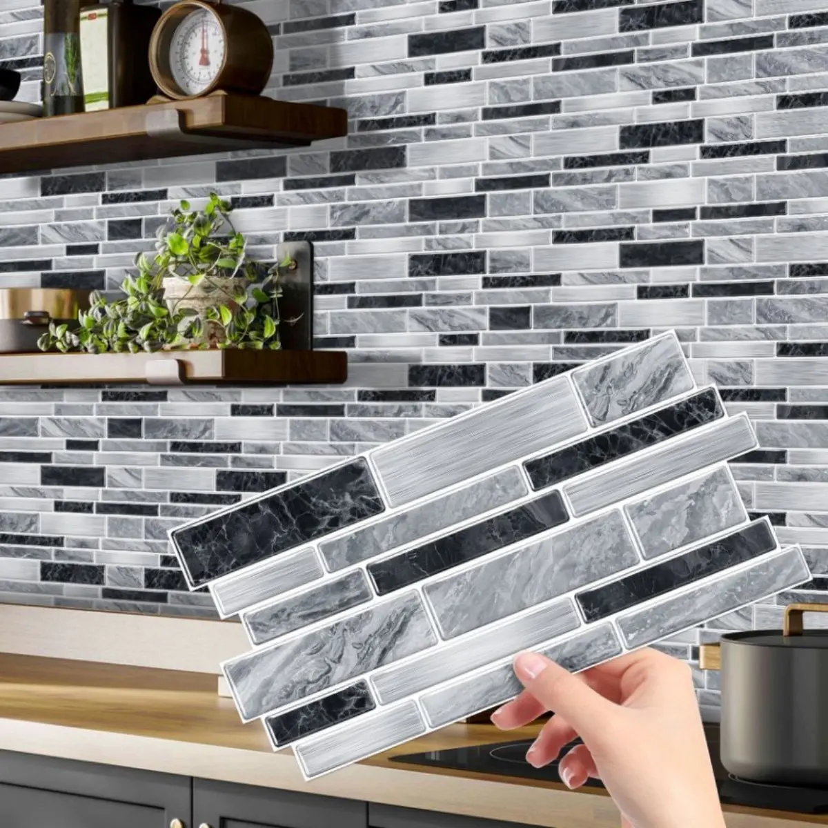 Simulation Marble Splicing Models tile Wall Stickers, Bathroom Peel And Stick Wallpaper Designs, Kitchen self-adhesive Waterproof Marble Pattern Decorative Wallpaper, Wall Decoration