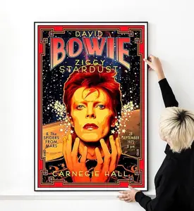 David Bowie Vintage Rock Music Poster High Quality Print Photo Wall Art Canvas Cloth Multi size (No Frame)