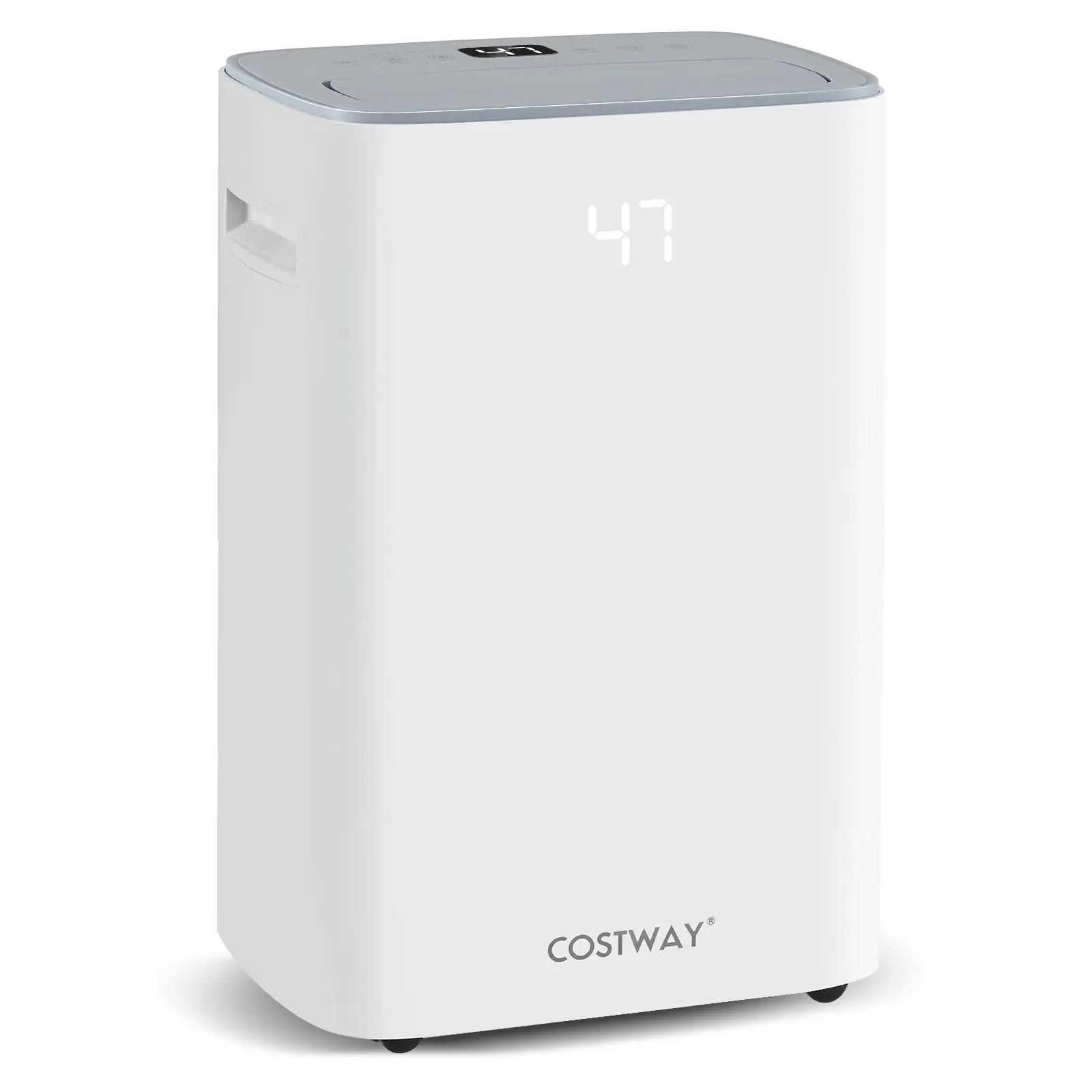 COSTWAY - Dehumidifier with Auto Drain or Manual Drainage for Home Basement-White