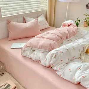 Floral Bedding Set 3 Piece, Includes Fitted Sheet & Pillowcases, Decorative Bedding Set, Breathable Fabric for All Seasons, & Durable, Breathable Duvet Set