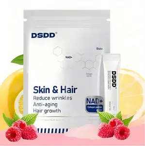 DSDD 10000 NAD PLUS Advanced+Biotin+Collagen Fruit Flavor Drink Mix for ANTl AGlNG Support, glassSkin, Energy