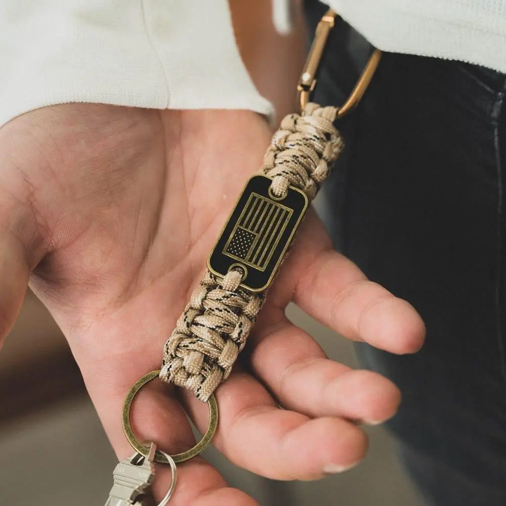 Desert Camo Paracord Keychain - Helps Pair Veterans with a Service Dog or Shelter Dog