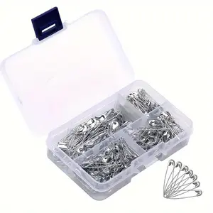 250pcs Household Safety Pins, 4 Different Sizes of Durable, Silvery Size Safety Pins in Bulk, Rust-Proof, Sharp Edge Safety Pins for Clothes and Sewing, Sewing Tools, Sewing Supplies Crafts, Sewing Accessories and Supplies