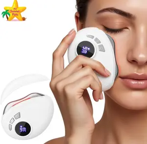 Black Electric Gua Sha Beauty Device - Lightweight, Adjustable, Gentle Daily Neck Massager with 9 Levels Heated Vibration, Red Light Anti-Aging, Neck Lifting, Facial Contouring, Lymphatic Drainage & Moisturizer Compatibility (Aesthetic Skincare Tool)