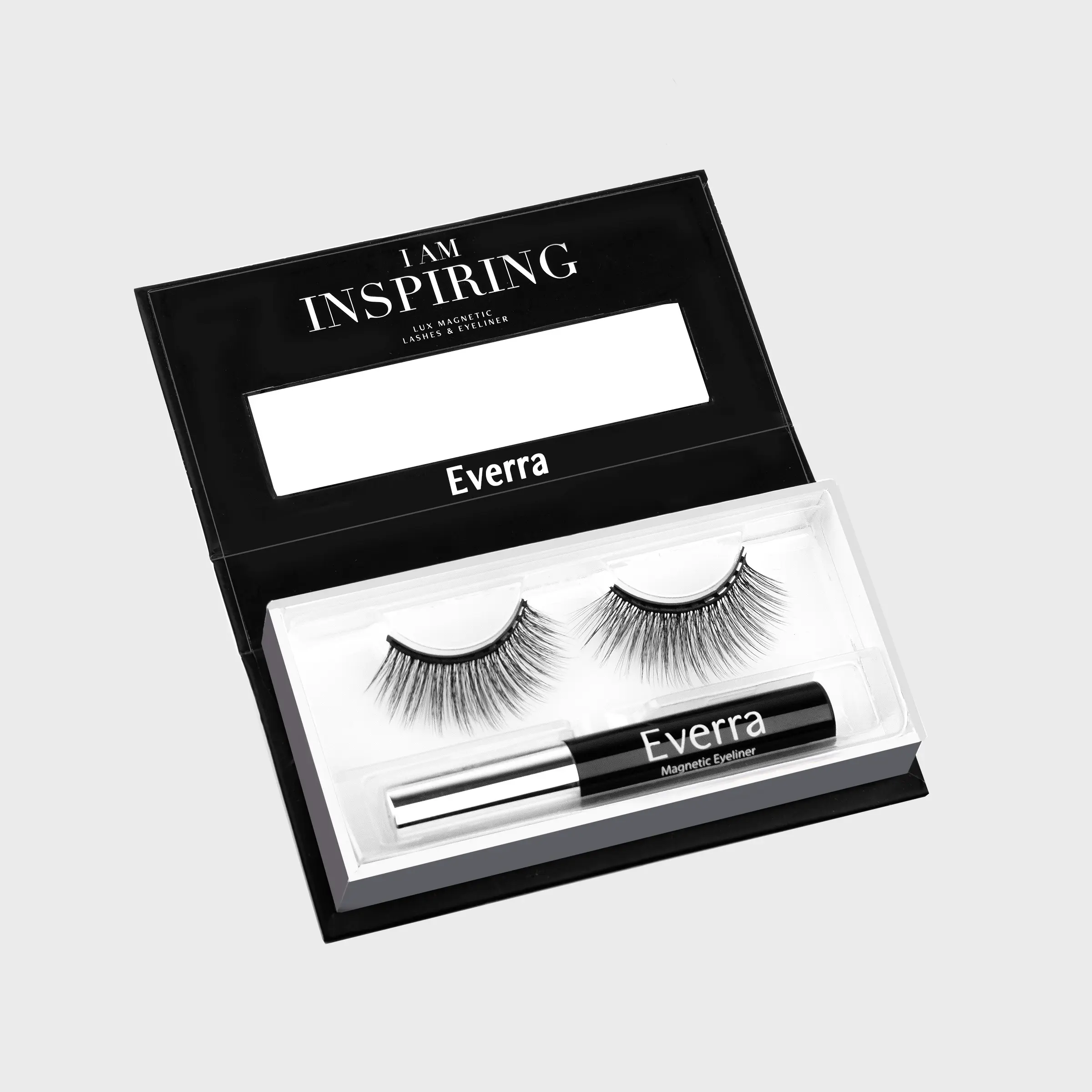 Everra Magnetic Eyelashes and Magnetic Liner Set - High Quality Eyelashes  Reusable Magnetic self adhesive Volumized Natural black  lashes viral  lashes 13mm lashes