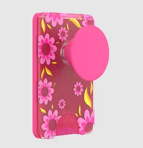 PopSockets Pink Relief MagSafe PopWallet+, Smartphone-Cellphone Mobile Accessory with Phone Mount Functionality