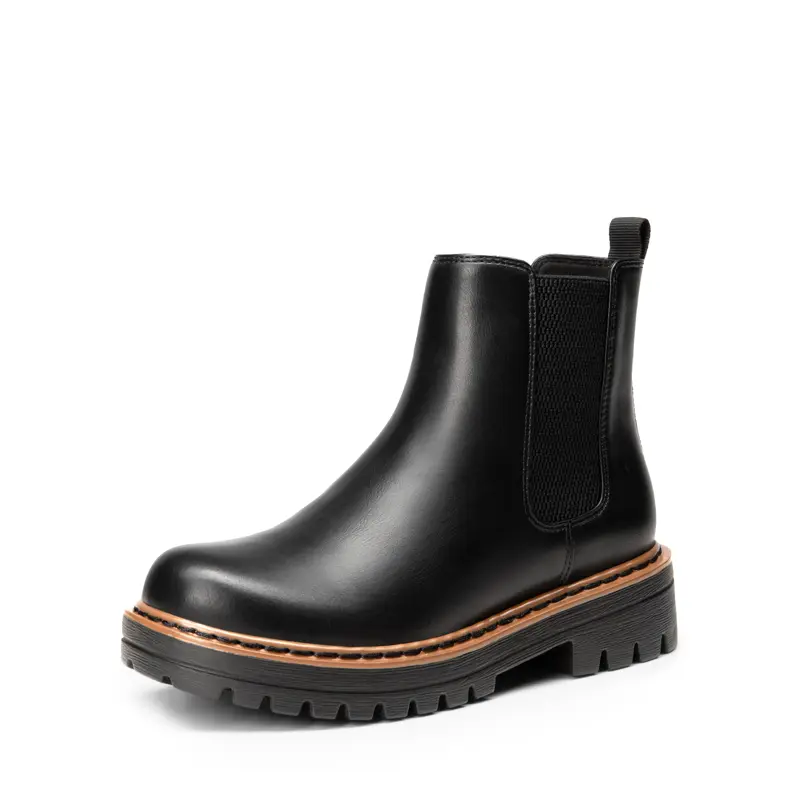 Dream Pairs Women's Classic Slip-On Chelsea Boots, Vegan Leather Ankle Booties with Lightweight Lug Sole, Shoe