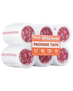 VEVOR Clear Packing Tape 18 Rolls 65 Yards Heavy Duty Clear Packing Tapes 2.7 Mil