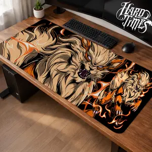 Arcanine PKM Gaming Mouse Pad Personal, Custome, Anime Desk Mat Extended Keyboard Pad Waterproof Non Slip Rubber Base Large Mousepad for PC Gamer Setup Desk Accessories 40x21 Inch,Office Gifts, Decor desktop