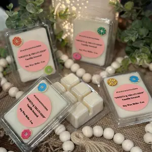 SWEETS & TREATS SHOP Vanilla Scented Soy Wax Melts 3 oz for Home Fragrance Aromatherapy Wax Melts