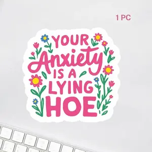 Your anxiety is a lie, inspiring positive motivation definitely cites Vinly stickers, satirical die cut vinyl stickers, Sticker decals, suitable for water bottles, laptops, cars, journals, and outdoor use, learning supplies, back to school