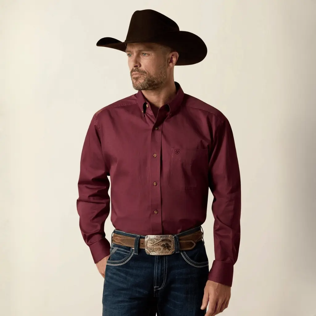 Camisa Ariat Solid Oxford Rhubarb