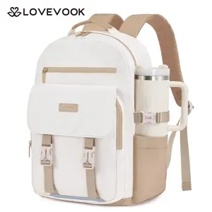 LOVEVOOK School Backpack for Teen Girls，Casual School Backpack 14-18 Teenage 15.6-16 Inch Laptop Bookbag, Cute Big Student Laptop Backpack for College Women Middle High School Travel Daypack, black