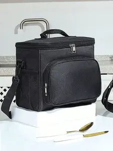Large Capacity Insulated Durable Lunch Bag with Shoulder Strap and Ice Pack, Dual Layer Food Container, Unisex, Ideal for Work Office School Gym Fishing