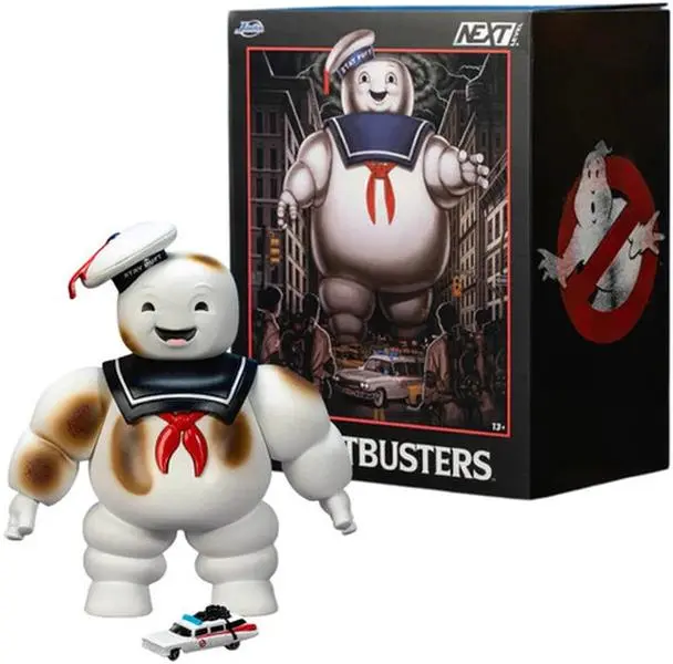 Ghostbusters Nanoscene 6" Stay Puft Marshmallow Man Vinyl Figure & Nano Ecto-1 Die-Cast Car - Limited Run Exclusive Treasure, Display Statue with Burnt Details [COLLECTIBLES]