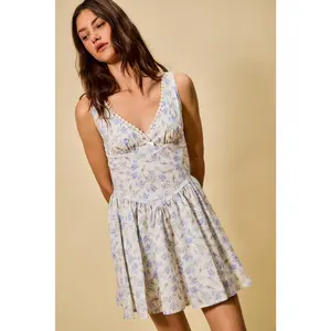 SO ME Froal Print Fit and Flare Dress