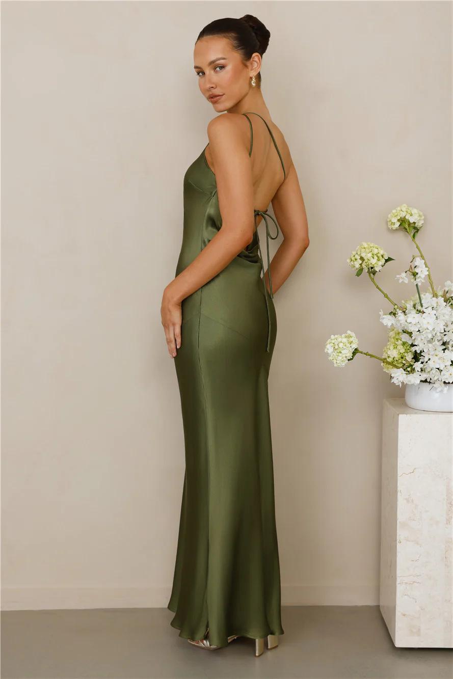 Long Backless Lace Up Slim Fit Women's Dress