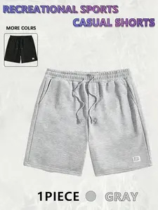 Men's Solid Color Drawstring Waist Shorts, Regular Fit Casual Comfy Breathable Shorts for Daily Wear, Elastic Waist Shorts, Men's Bottoms for All Seasons, Casual Shorts Set