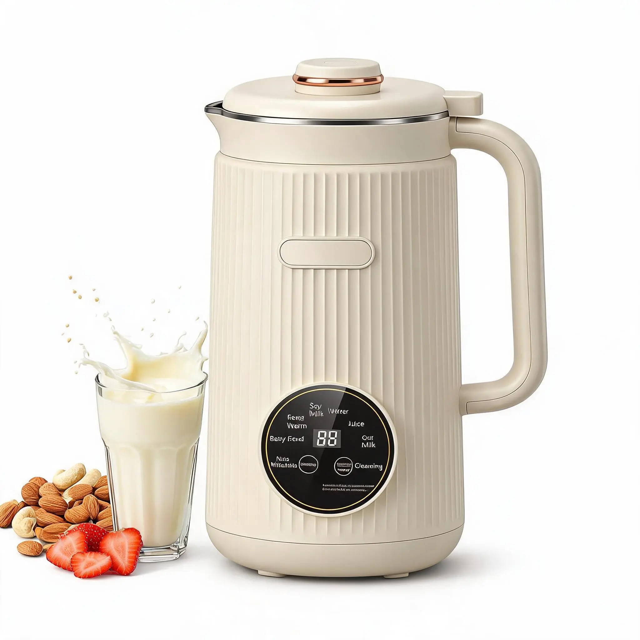 8-in-1 Multifunctional Automatic Nut Milk Machine & Coffee Maker - 32oz/1.2L Stainless Steel Kitchen Appliances with Auto Cleaning, Delay Start, Keep Warm, Boil Water Functions for Home Essentials